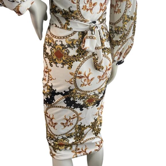 Boohoo Chain Print Midi Bodycon Dress 6 - Picture 10 of 16